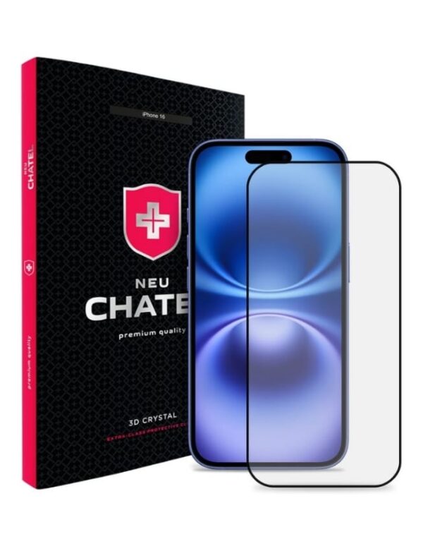 Защитное стекло +NEU Chatel Corning Gorilla Glass with Mesh for iPhone 16 Plus/15 Plus Front Black