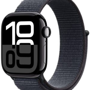 Apple Watch Series 10 42mm Jet Black Aluminium Case with Ink Sport Loop (MWWG3)