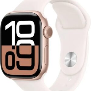 Apple Watch Series 10 42mm Rose Gold Aluminium Case with Light Blush Sport Band - M/L (MWWJ3)