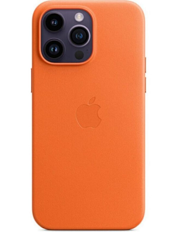 Оригинальный чехол Leather Case with MagSafe для iPhone 14 Pro Max (Orange) (MPPR3)