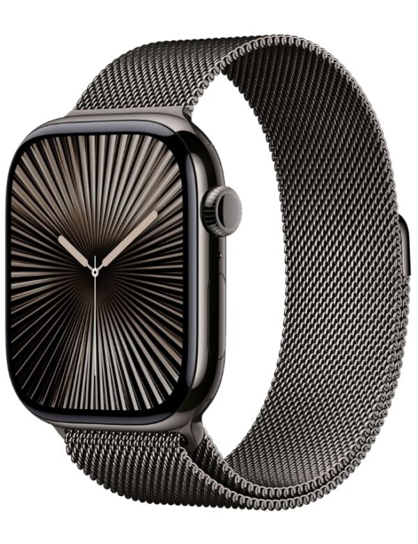 Apple Watch Series 10 GPS + LTE 46mm Slate Titanium Case with Slate Milanese Loop - S/M (MC7R4)