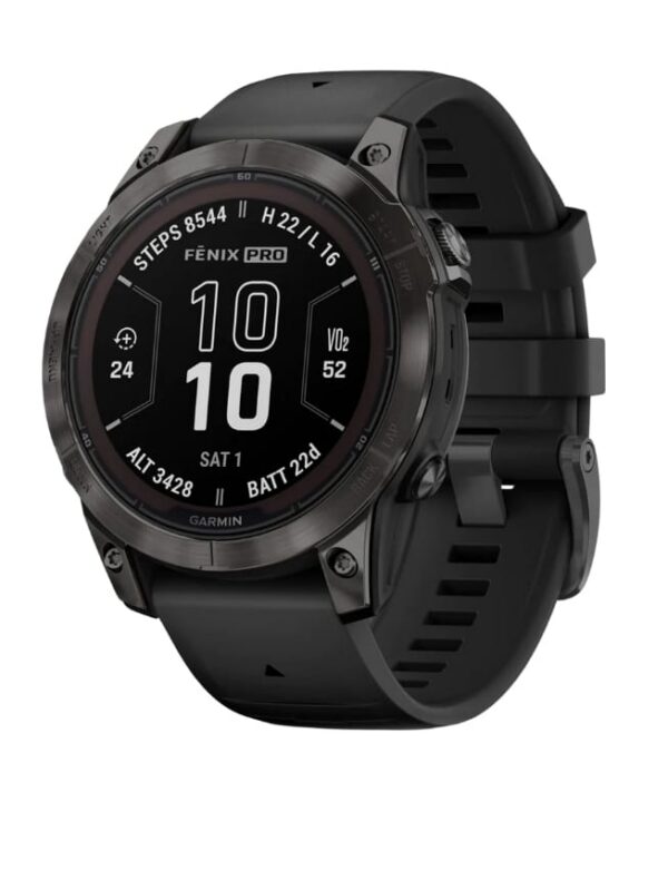 Смарт-часы Garmin Fenix 7 Pro Sapphire Solar, Carbon Grey DLC Titanium with Black Band