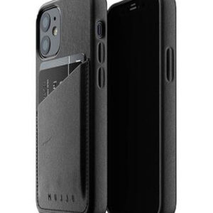 Чехол кожаный MUJJO для Apple iPhone 12 / 12 Pro Full Leather Wallet Case Black