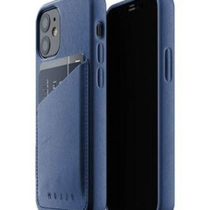 Чехол кожаный MUJJO для Apple iPhone 12 / 12 Pro Full Leather Wallet Case Monaco Blue