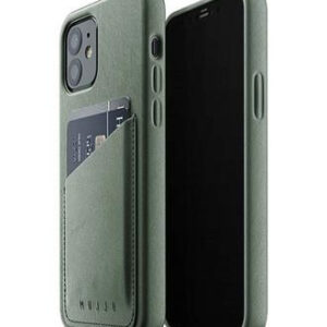 Чехол кожаный MUJJO для Apple iPhone 12 / 12 Pro Full Leather Wallet Case Slate Green