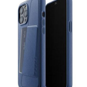 Чехол кожаный MUJJO для Apple iPhone 12 Pro Max Full Leather Wallet Case Monaco Blue