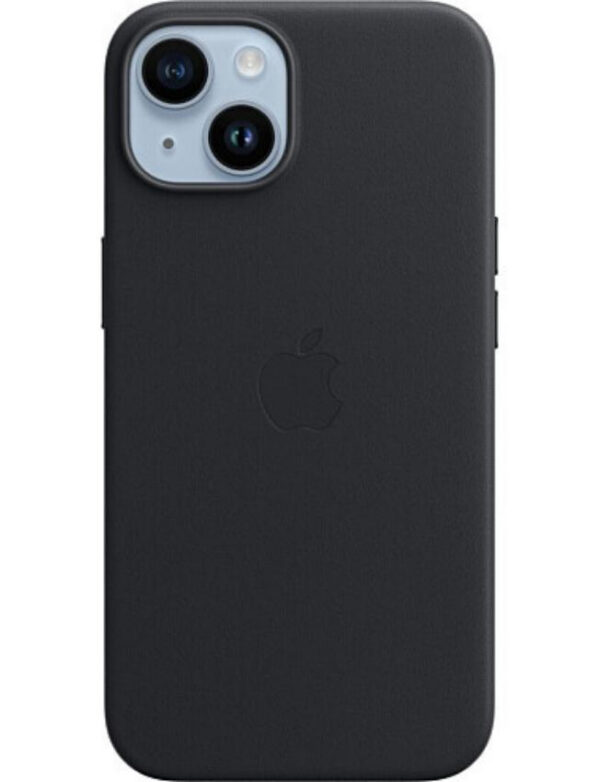 Оригинальный чехол Leather Case with MagSafe для iPhone 14 (Midnight) (MPP43)