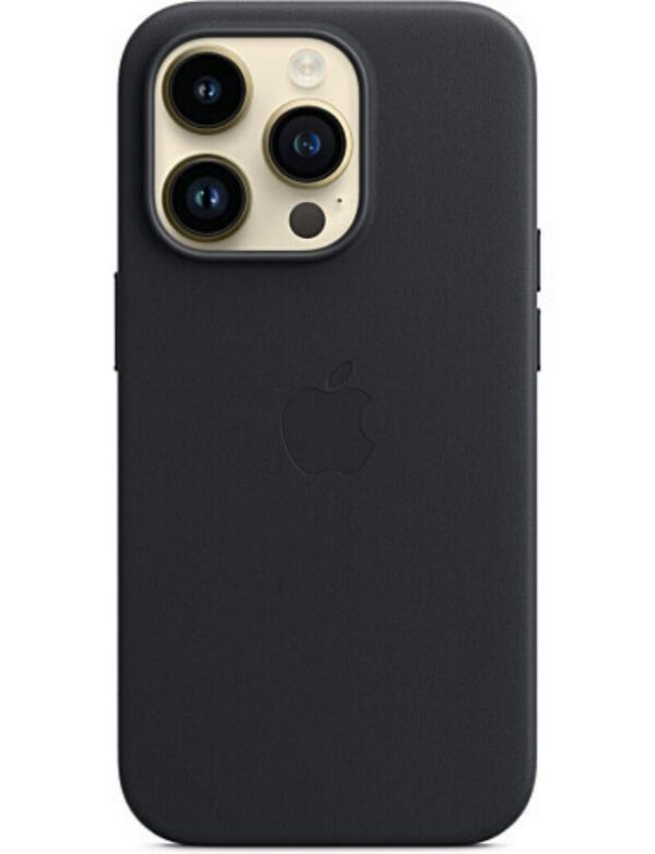 Оригинальный чехол Leather Case with MagSafe для iPhone 14 Pro (Midnight) (MPPG3)