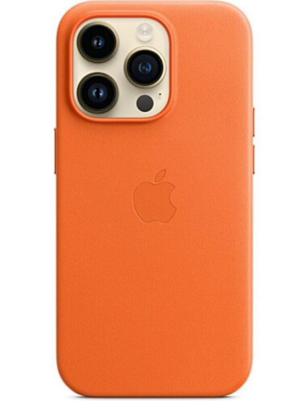 Оригинальный чехол Leather Case with MagSafe для iPhone 14 Pro (Orange) (MPPL3)