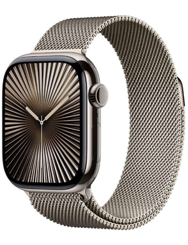 Apple Watch Series 10 GPS + LTE 42mm Natural Titanium Case with Natural Milanese Loop (MWXF3)