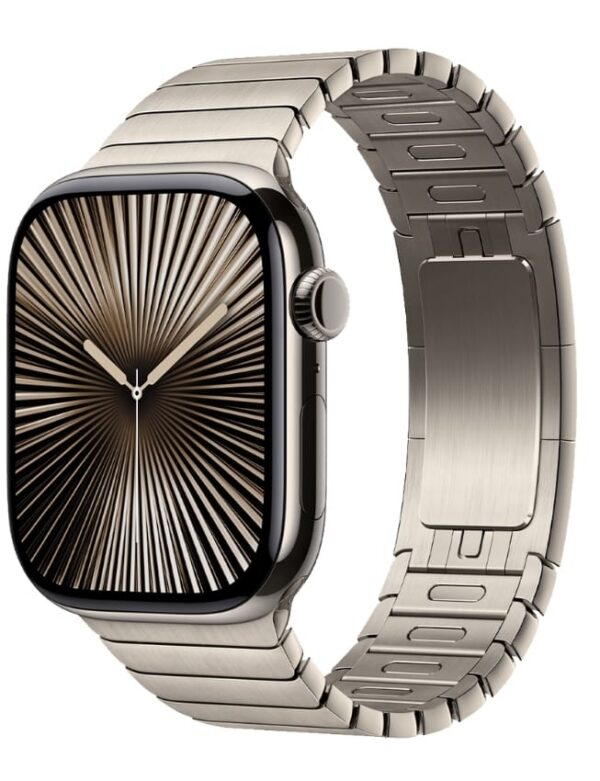 Apple Watch Series 10 GPS + LTE 46mm Natural Titanium Case with Natural Link Bracelet (MXMF3)