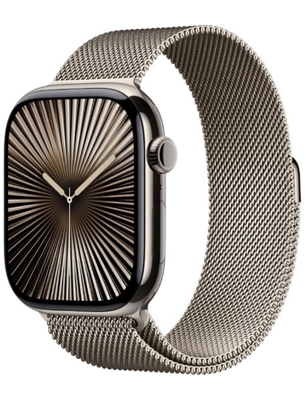 Apple Watch Series 10 GPS + LTE 46mm Natural Titanium Case with Natural Milanese Loop - S/M (MC7Q4)