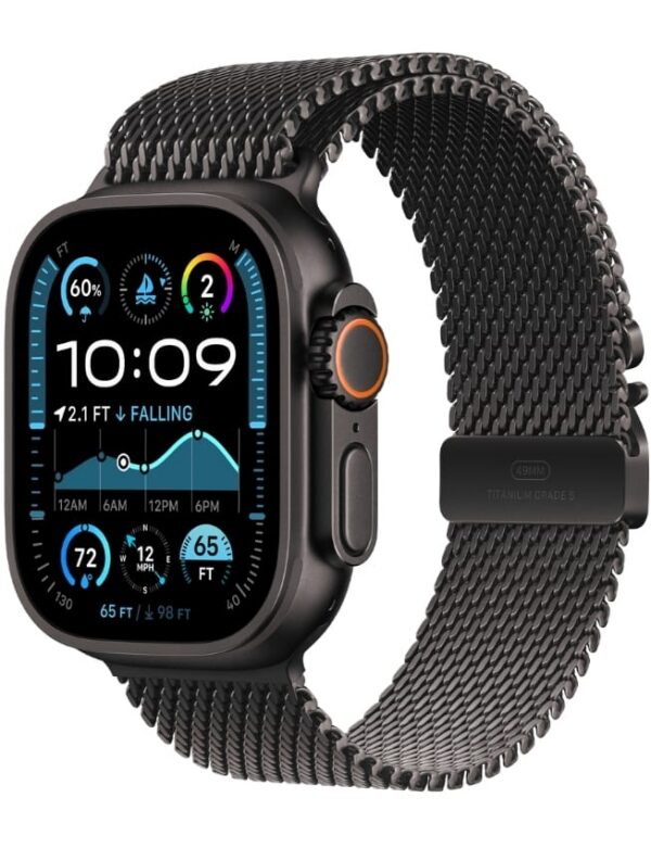Apple Watch Ultra 2 GPS + LTE 49mm Black Titanium Case with Black Titanium Milanese Loop - Small (MX4W3) 2024