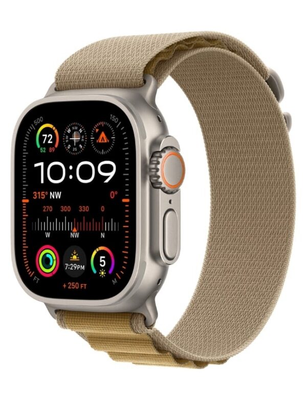 Apple Watch Ultra 2 GPS + LTE 49mm Titanium Case with Tan Alpine Loop - Medium (MX4F3) 2024