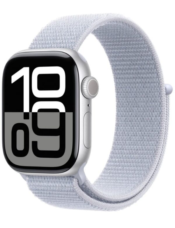 Apple Watch Series 10 42mm Silver Aluminium Case with Blue Cloud Sport Loop (MWWD3)