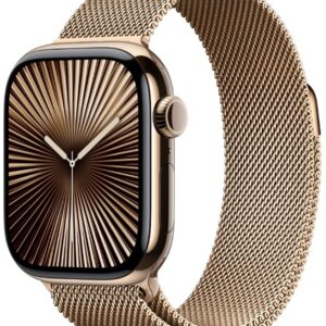 Apple Watch Series 10 GPS + LTE 42mm Gold Titanium Case with Gold Milanese Loop (MX083)
