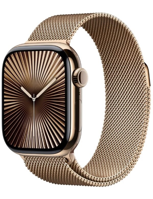 Apple Watch Series 10 GPS + LTE 42mm Gold Titanium Case with Gold Milanese Loop (MX083)