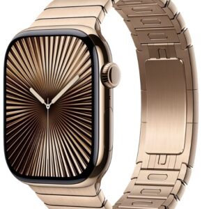 Apple Watch Series 10 GPS + LTE 46mm Gold Titanium Case with Gold Link Bracelet (MXMH3)