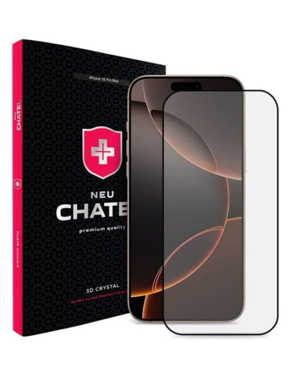 Защитное стекло +NEU Chatel Corning Gorilla Glass with Mesh for iPhone 16 Pro Max Front Black