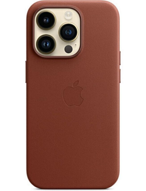 Оригинальный чехол Leather Case with MagSafe для iPhone 14 Pro (Umber) (MPPK3)