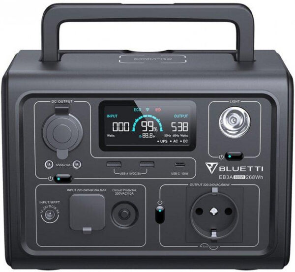 Портативная зарядная станция Bluetti EB3A 268Wh 74444mAh 600W Black