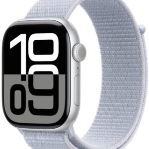 Apple Watch Series 10 46mm Silver Aluminium Case with Blue Cloud Sport Loop (MWWN3)