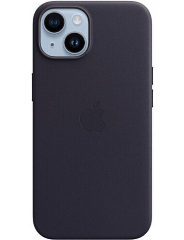 Оригинальный чехол Leather Case with MagSafe для iPhone 14 (Ink) (MPP63)