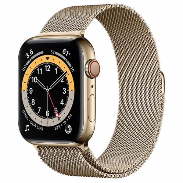 Б/у Apple Watch Series 6 44mm Gold Stainless Steel Case with Gold Milanese Loop (M07P3/M09G3)