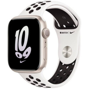Apple Watch Series 8 41mm Starlight Aluminum Case with Summit White/Black Nike Sport Band (MPGK3)