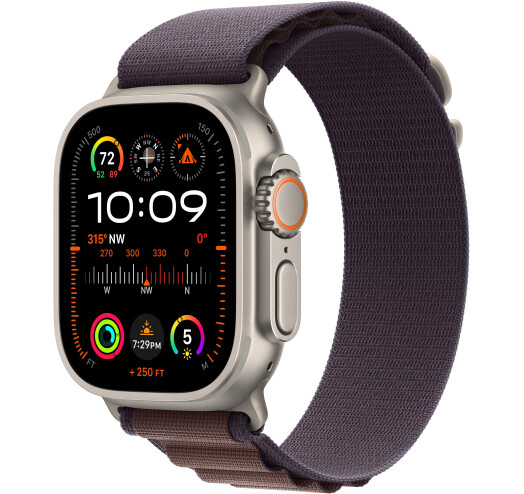 Apple Watch Ultra 2 GPS + LTE 49mm Titanium Case with Indigo Alpine Loop - Large (MREW3) 2023