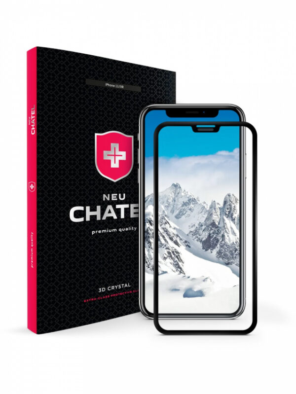 Защитное стекло +NEU Chatel Full 3D Crystal for iPhone 11/XR Front Black