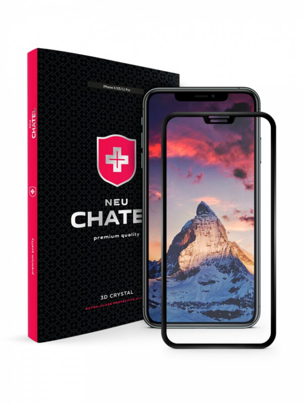 Защитное стекло +NEU Chatel Full 3D Crystal for iPhone XS Max/11 Pro Max Front Black