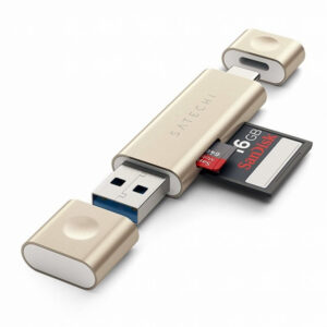 Satechi Aluminum Type-C USB 3.0 and Micro/SD Card Reader Gold