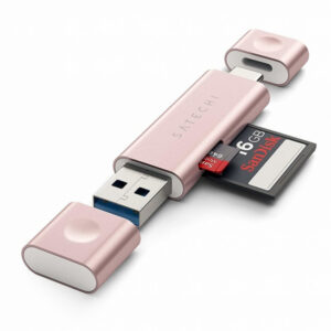 Satechi Aluminum Type-C USB 3.0 and Micro/SD Card Reader Rose Gold