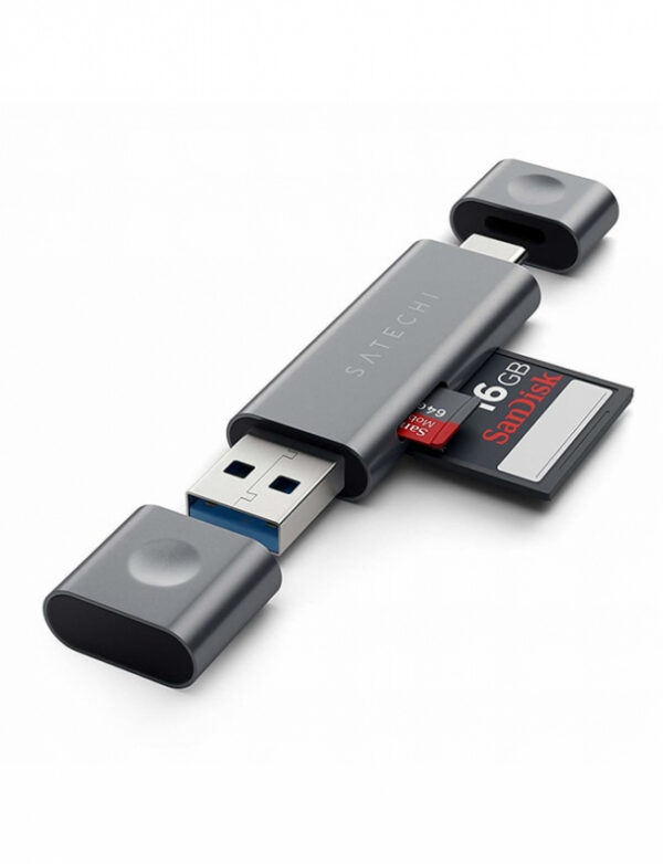 Satechi Aluminum Type-C USB 3.0 and Micro/SD Card Reader Space Gray