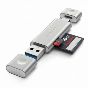 Satechi Aluminum Type-C USB 3.0 and Micro/SD Card Reader Silver
