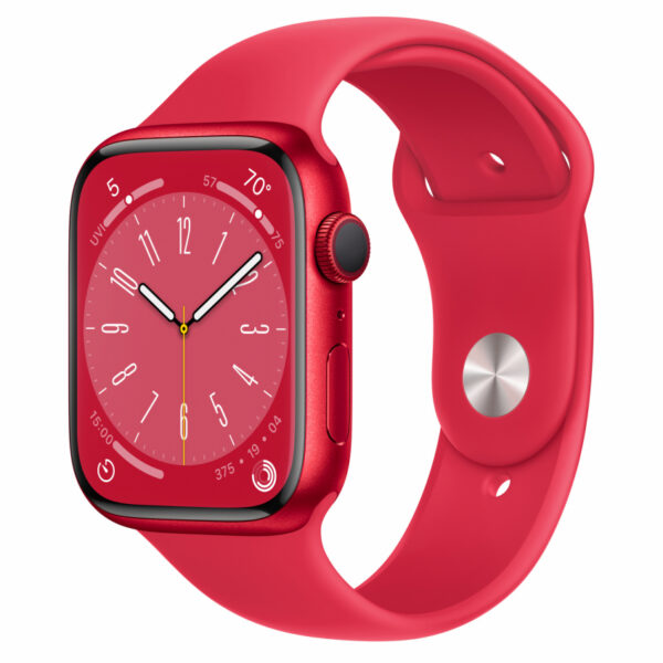 Apple Watch Series 8 45mm Red Aluminum Case with Red Sport Band (MNP43)