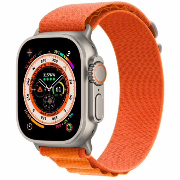 Б/У Apple Watch Ultra 49mm GPS + LTE Titanium Case with Orange Alpine Loop Medium (MQFL3)