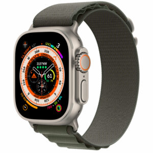 Apple Watch Ultra 49mm GPS + LTE Titanium Case with Green Alpine Loop Large (MQFP3)