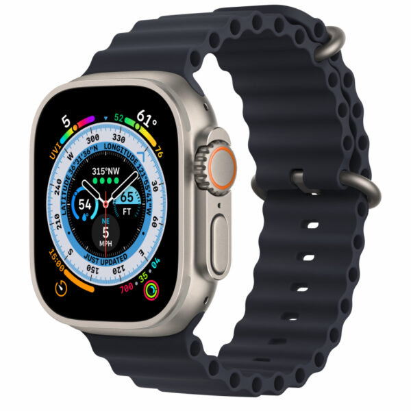 Apple Watch Ultra 49mm GPS + LTE Titanium Case with Midnight Ocean Band (MQFK3)