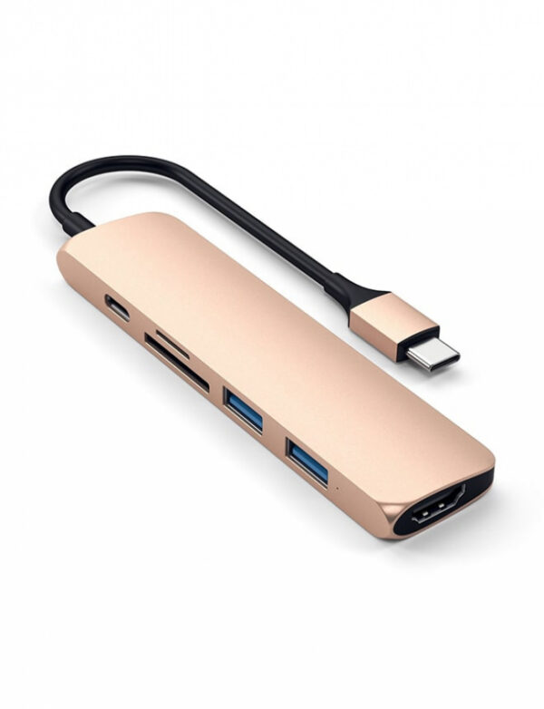 Satechi Aluminum Type-C Slim Multi-Port Adapter 4K V2 Gold