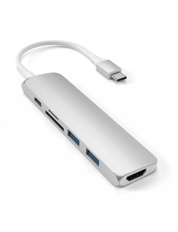 Satechi Aluminum Type-C Slim Multi-Port Adapter 4K V2 Silver