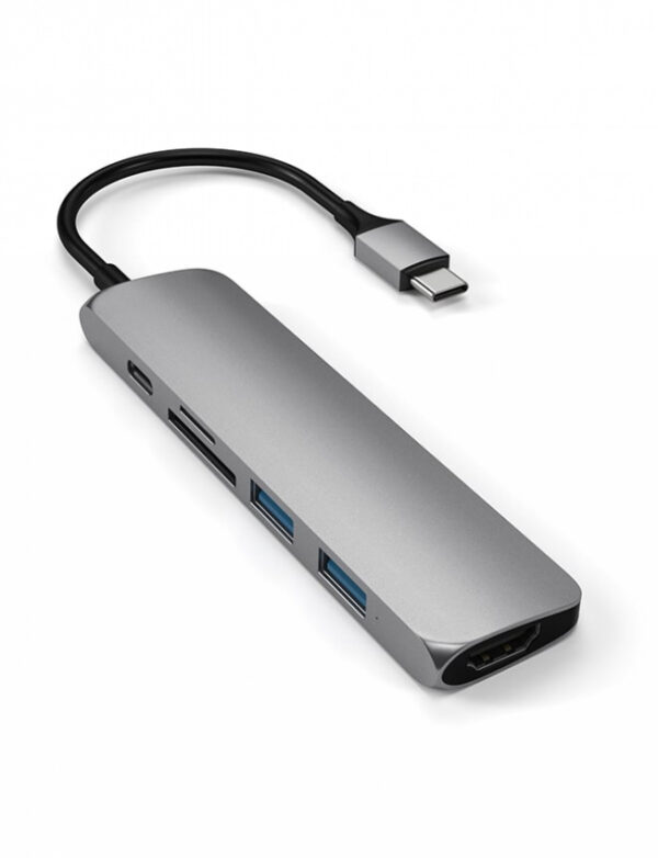 Satechi Aluminum Type-C Slim Multi-Port Adapter 4K V2 Space Gray