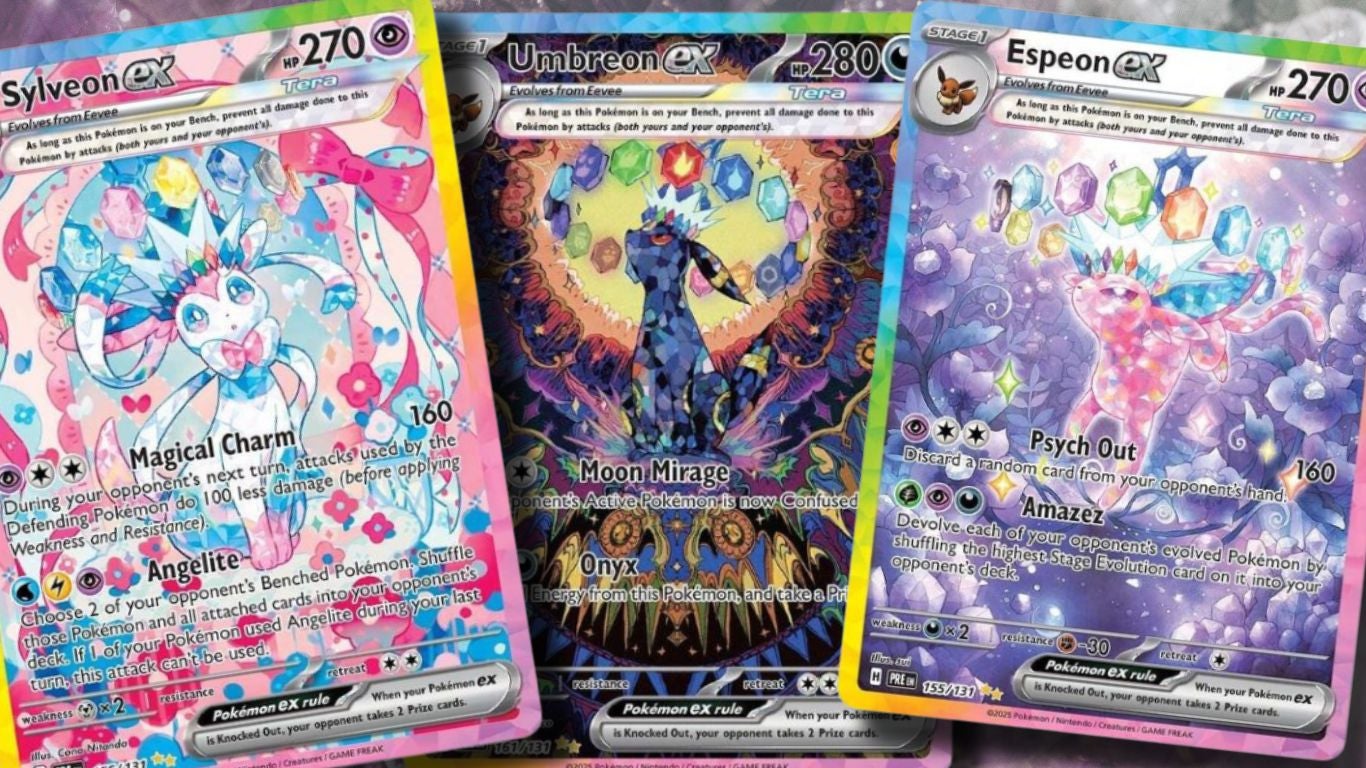 Самые ценные карты Pokémon из набора Prismatic Evolutions, которые я все еще надеюсь заполучить